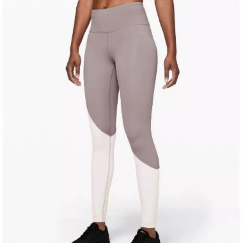 Lululemon Speed Wunder Tight Asym Half Moon / Light Chrome Size 8 EUC